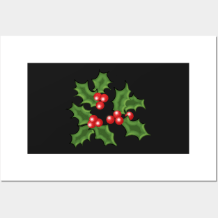 Pretty Holly Berries Posters and Art